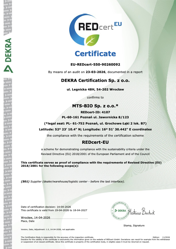 Podgląd certyfikatu REDcert-EU MTS-BIO